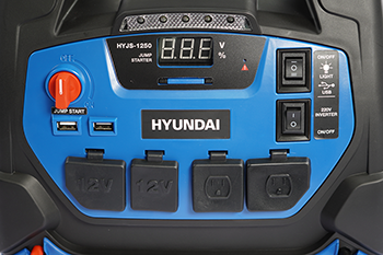 Partidor de Batería 12V 1.250A 18.000mAh | Compresor 150PSI Inversor 400W USB LED | Emasa HYJS-1250