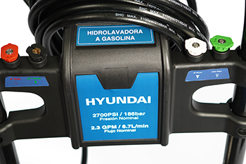 Hidrolavadora Hyundai 5 HP gasolina 186 bar (2.700 psi)  522 L/h (8,7 L/min)