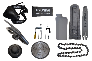 Multifuncional 5 en 1 Hyundai 3HP 51,7cc Eje Recto | 82HYTM520