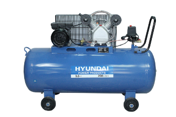 Compresor Hyundai Monofásico 3HP 200L 115psi Correa