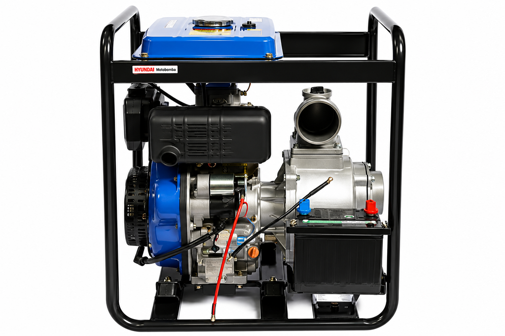Motobomba Diésel 4x4" Aguas Limpias 9HP 418cc 1.600 L/min Partida Eléctrica | 82HYDP100CLE