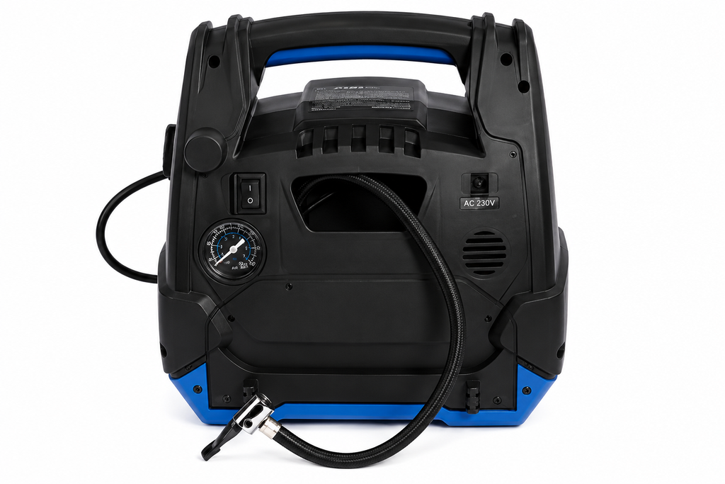 Partidor de Batería 12V 1.250A 18.000mAh | Compresor 150PSI Inversor 400W USB LED | Emasa HYJS-1250