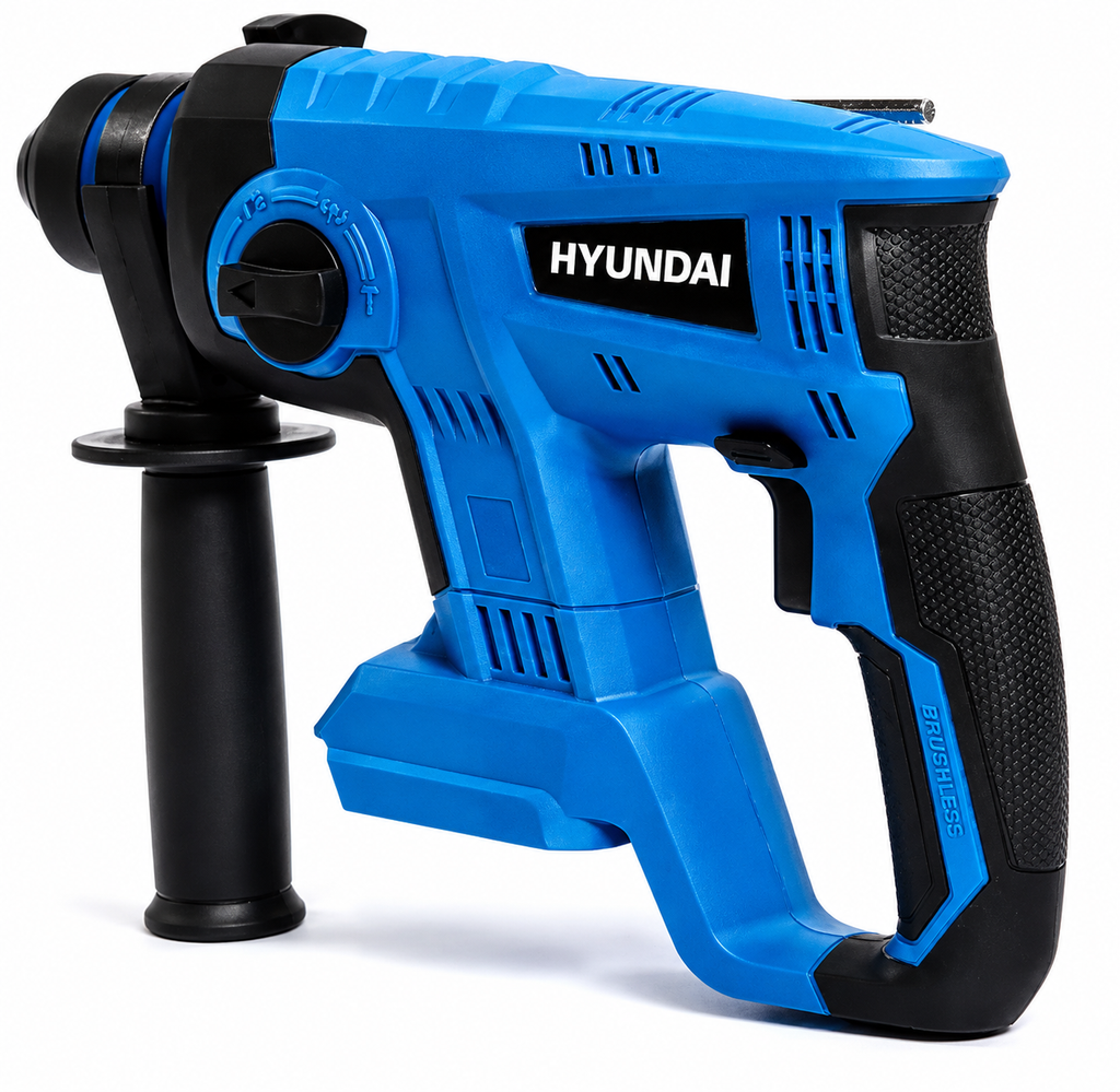 Rotomartillo SDS Plus Inalámbrico Hyundai 20V Brushless 2,2J 4 Funciones | Madera 28mm Hormigón 22mm | 82HYH777-9