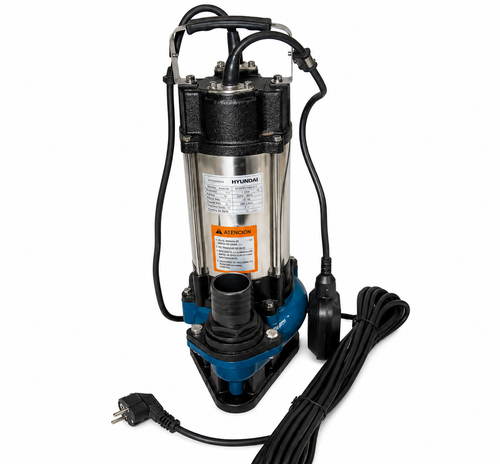 Electrobomba Sumergible Aguas Sucias Hyundai 1,5HP 350 L/min 20m Acero Inox | 82HYWQD18M