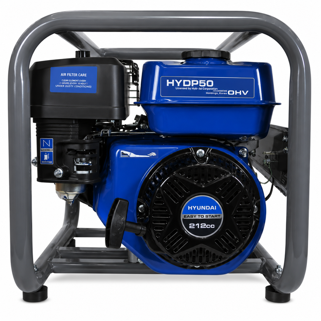Motobomba Alta Presión 2x2" 6,5HP 212cc 30 m³/h 70m | Hyundai 82HYDP50HP