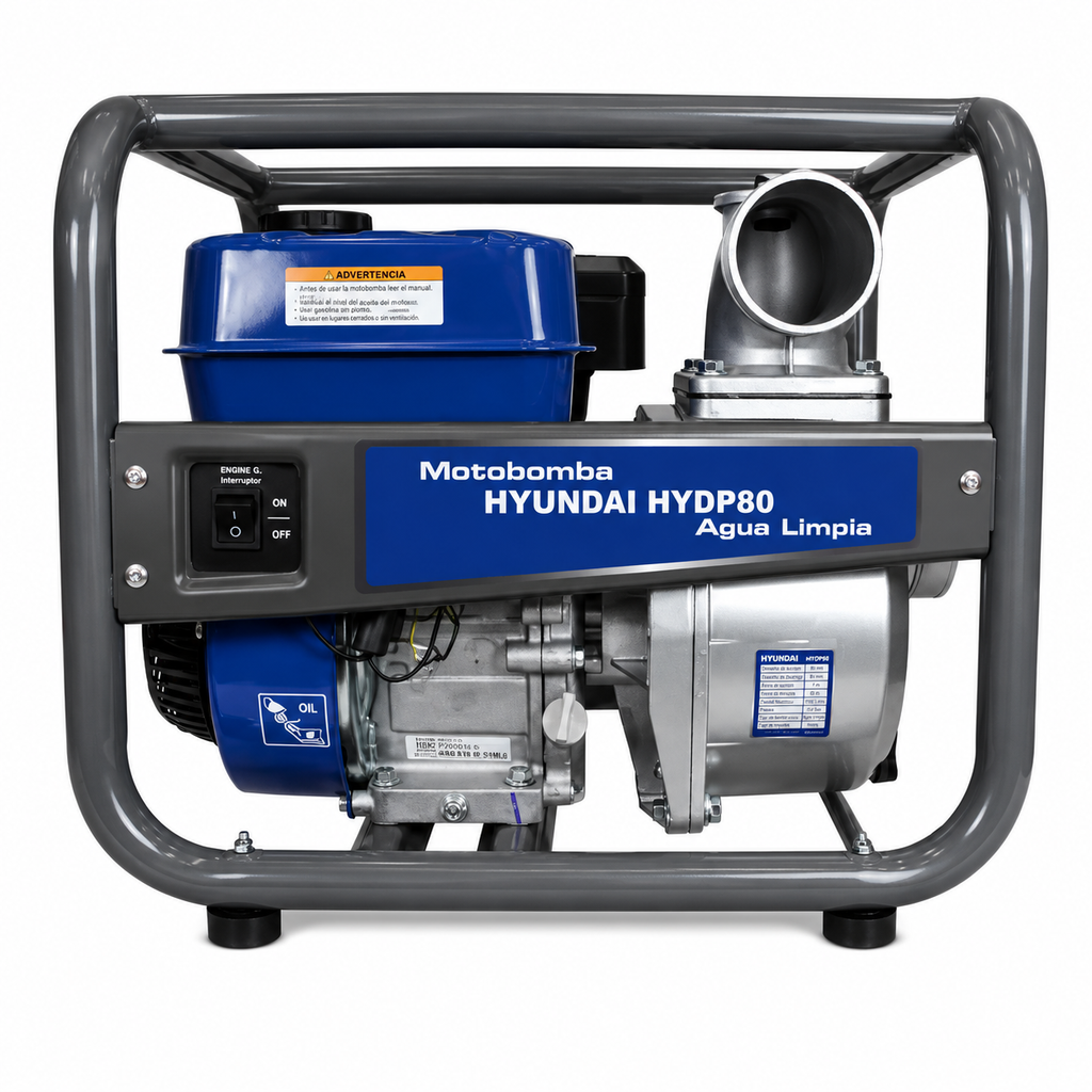 Motobomba Gasolina 3x3" Aguas Limpias 7HP 212cc 967 L/min | Hyundai 82HYDP80