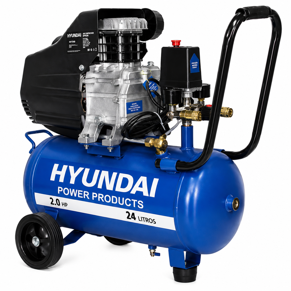 Compresor Hyundai Monofásico 2HP 24L 115psi Directo