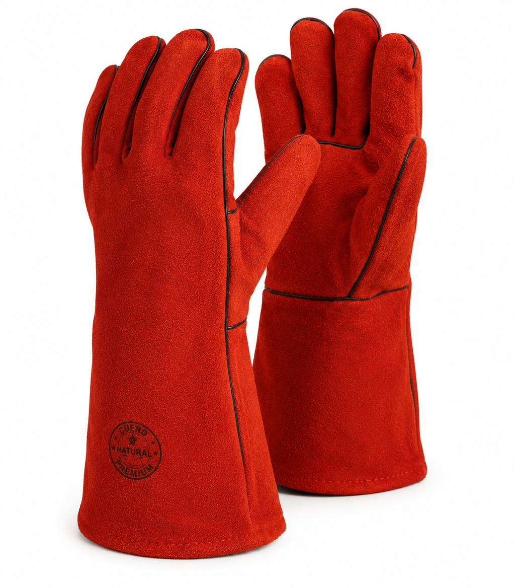 GUANTE DESCARNE SOLDADOR ROJO