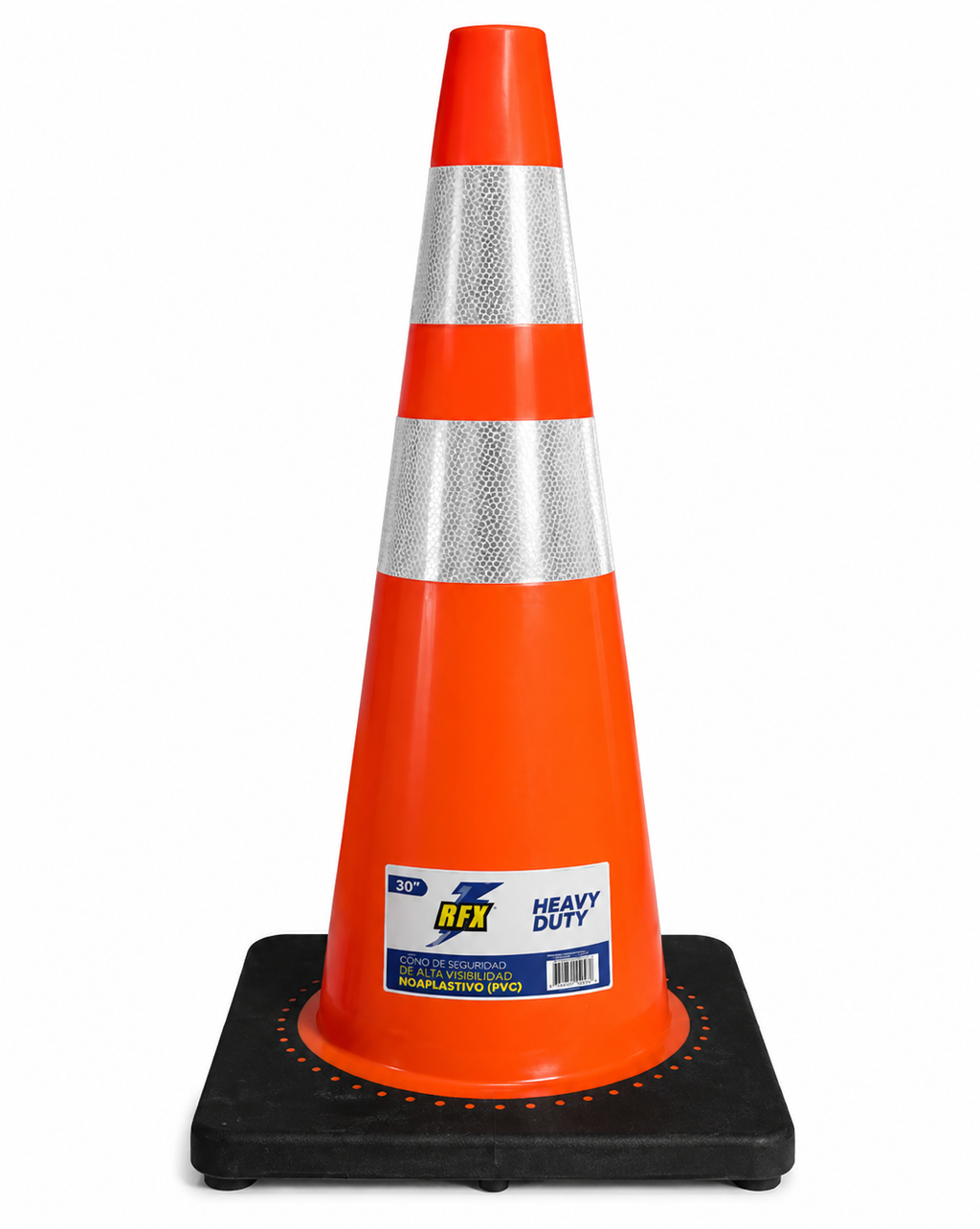 CONO SEÑALIZACION 28 C/DOBLE CINTA ANTI VIENTO BASE PESADA