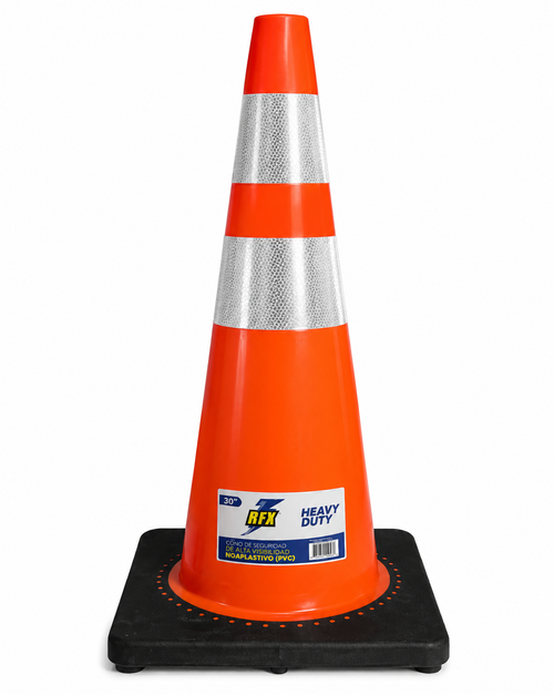 CONO SEÑALIZACION 28 C/DOBLE CINTA ANTI VIENTO BASE PESADA