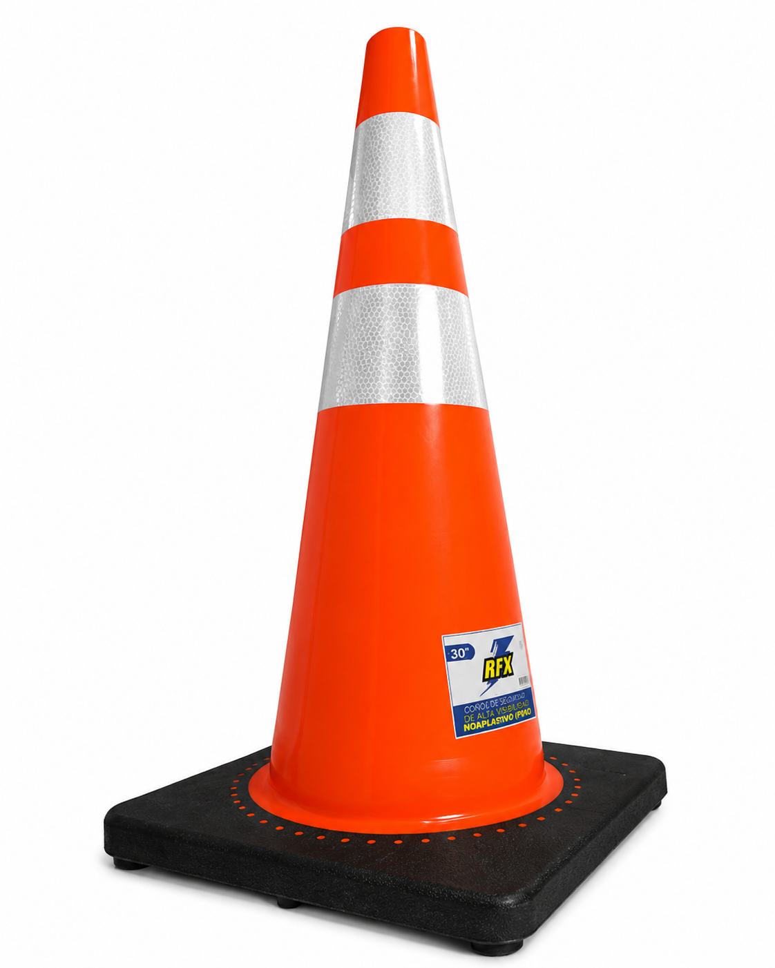 CONO SEÑALIZACION 28 C/DOBLE CINTA ANTI VIENTO BASE PESADA