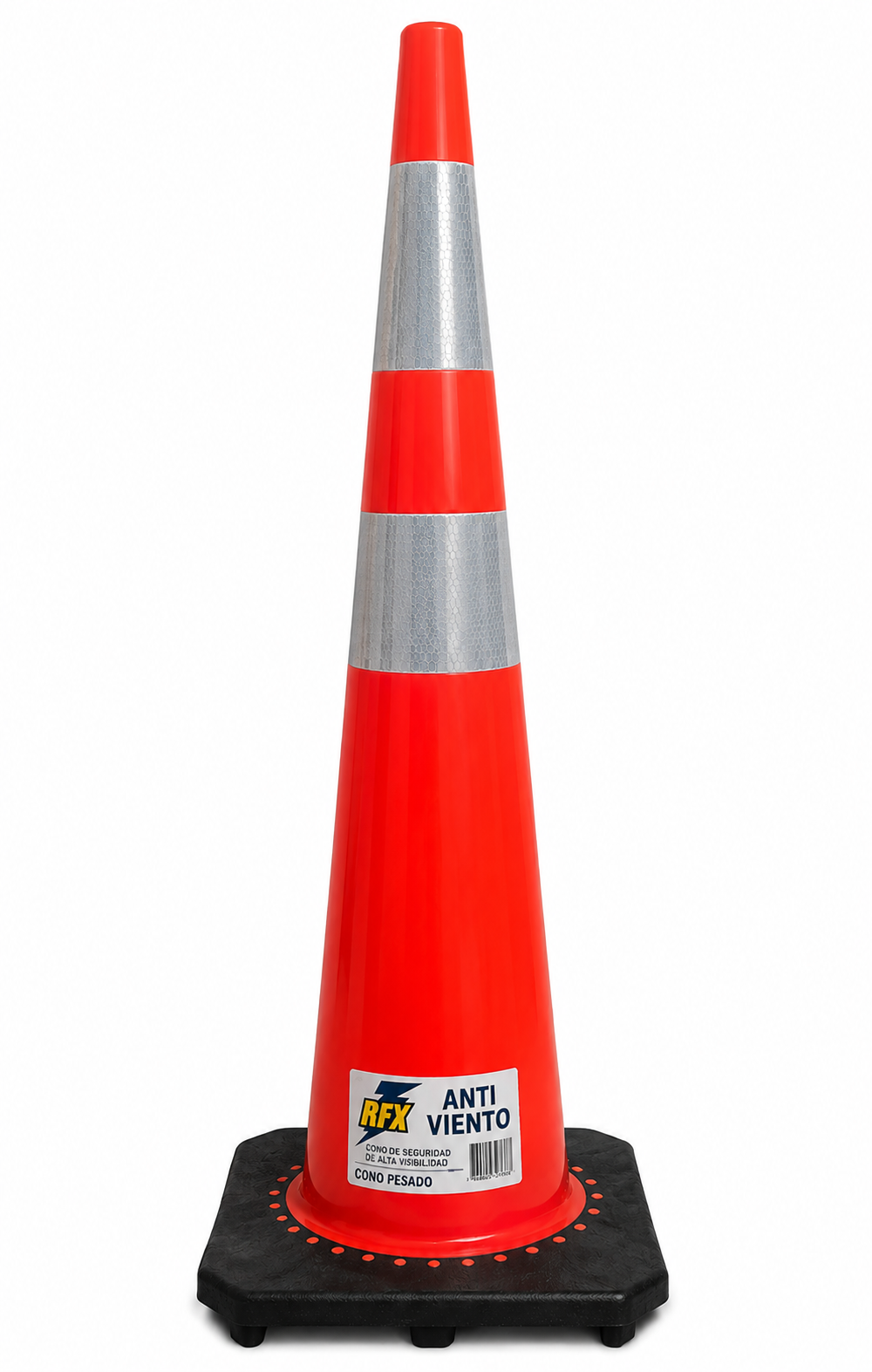 CONO SEÑALIZACION 36'' C/DOBLE CINTA ANTI VIENTO