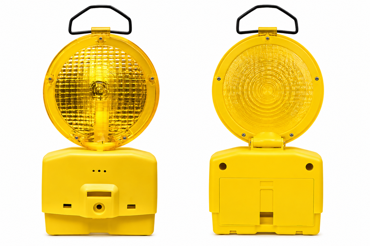 Lampara Señalización Tráfico Amarillo c/Batería