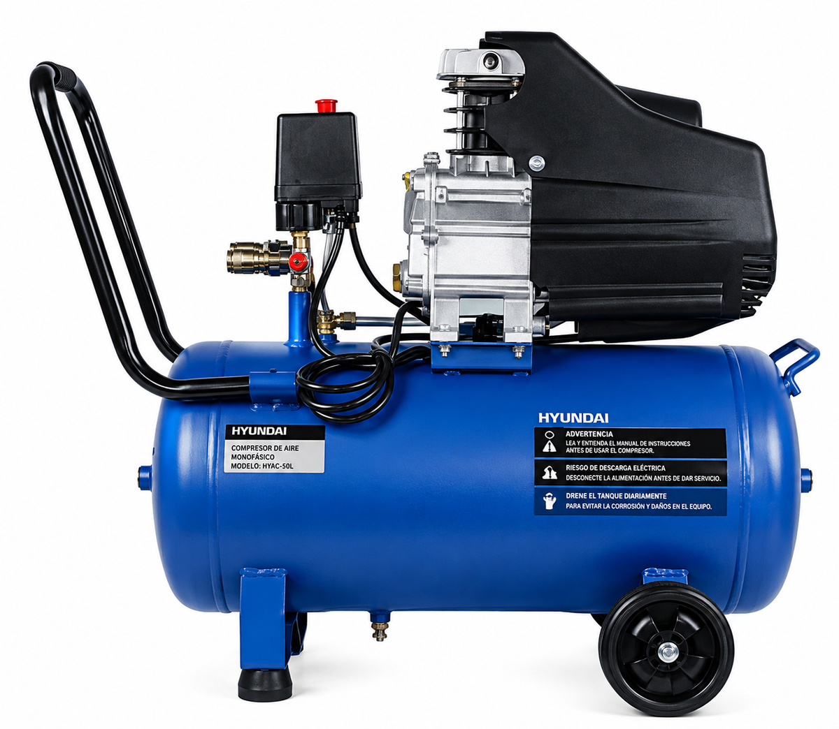 Compresor Hyundai Monofásico 2HP 50L 115psi Directo